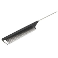 Hot moda czarny grzywny grzebień zębowy metalowa szpilka antystatyczna fryzura szczur ogon grzebień 220x28x4mm stylizacja włosów przybory kosmetyczne 4